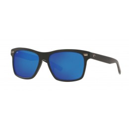 Costa Aransas Men's Sunglasses Matte Black/Blue Mirror