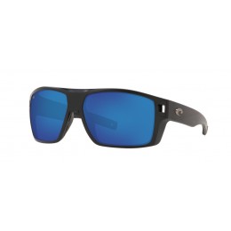 Costa Diego Men's Sunglasses Matte Black/Blue Mirror
