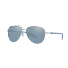 Costa Freedom Series Peli Men's Sunglasses Shiny Silver/Gray Silver Mirror