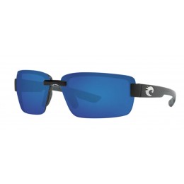 Costa Galveston Men's Sunglasses Shiny Black/Blue Mirror