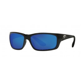 Costa Jose Men's Sunglasses Shiny Black/Blue Mirror
