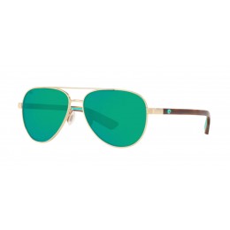 Costa Peli Men's Sunglasses Brushed Gold/Green Mirror