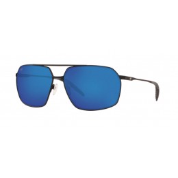 Costa Pilothouse Men's Sunglasses Matte Black/Blue Mirror