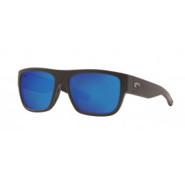 Costa Sampan Men's Sunglasses Matte Black/Blue Mirror
