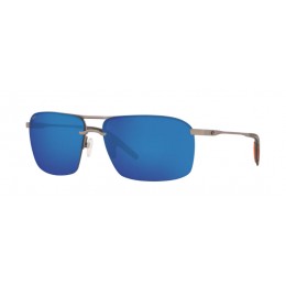 Costa Skimmer Men's Sunglasses Matte Silver/Blue Mirror