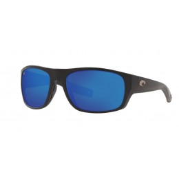 Costa Tico Men's Sunglasses Matte Black/Blue Mirror