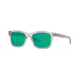 Costa Tybee Men's Sunglasses Shiny Light Gray Crystal/Green Mirror