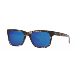 Costa Tybee Men's Sunglasses Shiny Black Kelp/Blue Mirror