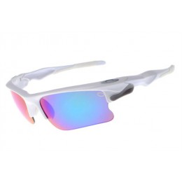 Oakley Fast Jacket Sunglasses Polished White Light Grey/Ice Iridium