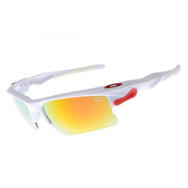 Oakley Fast Jacket Sunglasses Polished White/Fire Iridium