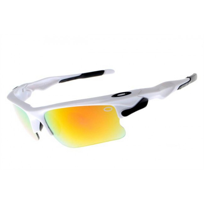 Oakley Fast Jacket Sunglasses Polished White/Ruby Iridium