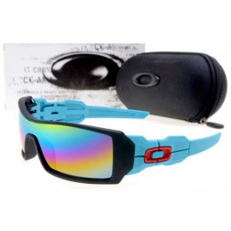Oakley Oil Rig Sunglasses In Neon Blue/Black/Camo Iridium