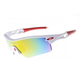 Oakley Radar Path Sunglasses In White/Fire Iridium