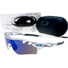Oakley Radarlock Path Sunglasses In White/Blue Iridium