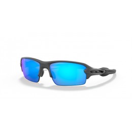 Oakley Flak 2.0 Low Bridge Fit Sunglasses Steel Frame Prizm Sapphire Lens