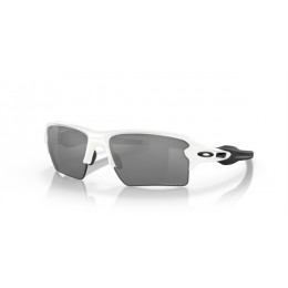 Oakley Flak 2.0 Xl Sunglasses Polished White Black Frame Light Prizm Black Polarized Lens