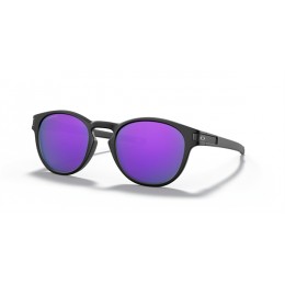 Oakley Latch Low Bridge Fit Sunglasses Matte Black Frame Prizm Violet Lens