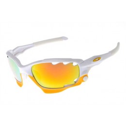 Oakley Limited Edition Fathom Racing Jacket Sunglasses In Polished White/Fire Iridium