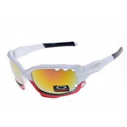 Oakley Limited Edition Fathom Racing Jacket Sunglasses In White/Fire Iridium
