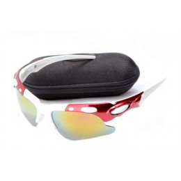 Oakley Plate Sunglasses In Red/White And Fire Iridium