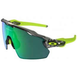 Oakley Radar Sunglasses Polished Black Frame Green Lens