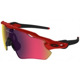 Oakley Radar Sunglasses Polished Red Frame Pink Lens