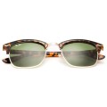 Ray Ban Rb3016 Clubmaster Sunglasses Tortoise/Bright Green