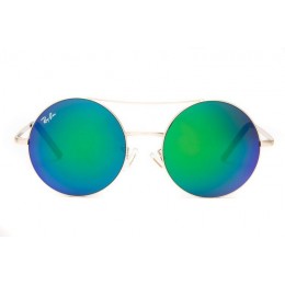 Ray Ban Rb3813 Round Sunglasses Metal Gold/Green