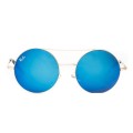 Ray Ban Rb3813 Round Sunglasses Metal Gold/Blue