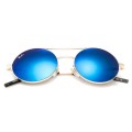 Ray Ban Rb3813 Round Sunglasses Metal Gold/Blue