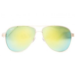 Ray Ban Rb8812 Aviator Sunglasses Gold/Crystal Green