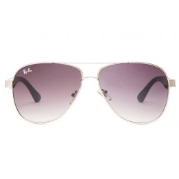 Ray Ban Rb8812 Aviator Sunglasses Silver/Crystal Purple