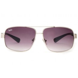 Ray Ban Rb8813 Aviator Sunglasses Silver/Crystal Purple