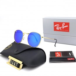 Ray Ban Rb3447 Sunglasses Hyper Blue/Gold With Black
