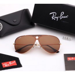 Ray Ban Rb3581 Sunglasses Gray/Brown With Gold With Black