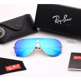Ray Ban Rb3581 Sunglasses Mirror Hyper Blue/Gold With Black