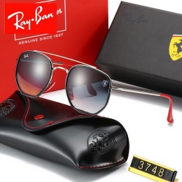Ray Ban Rb3748 Sunglasses Black/Silver With Red